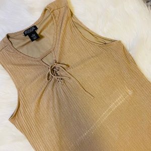 Ribbed tan plus size  bodycon